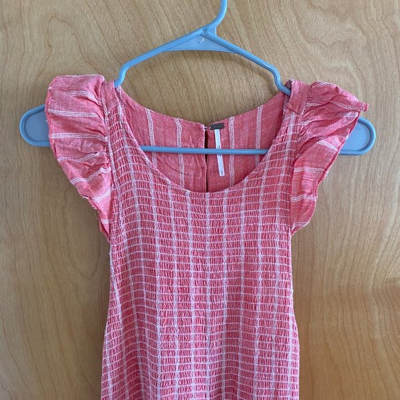 Free People Chambray Stripe coral maxi dress - Picture 5 of 7